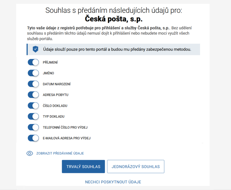 Obr�zek popisuj�c� ud�len� souhlasu zatrhnut�m v�ech polo�ek.