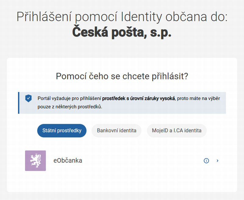 Obr�zek popisuj�c� poskytovatele, kter� ��d� o elektronickou identifikaci.